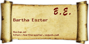 Bartha Eszter névjegykártya